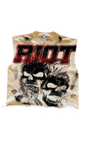 “RIOT” Destroyed Cutoff Tee